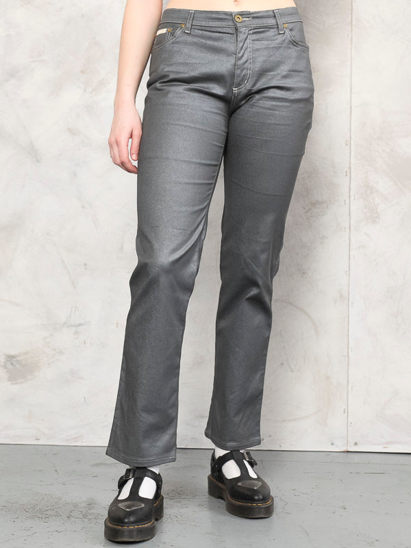 Vintage Women 80's Silver Party Jeans - NorthernGrip