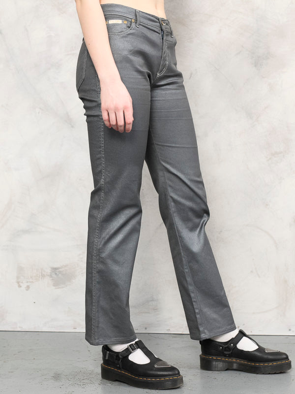 Vintage Women 80's Silver Party Jeans - NorthernGrip