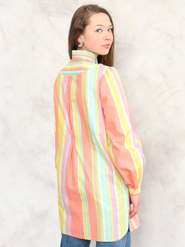 Vintage 70's Women Striped Blouse - NorthernGrip