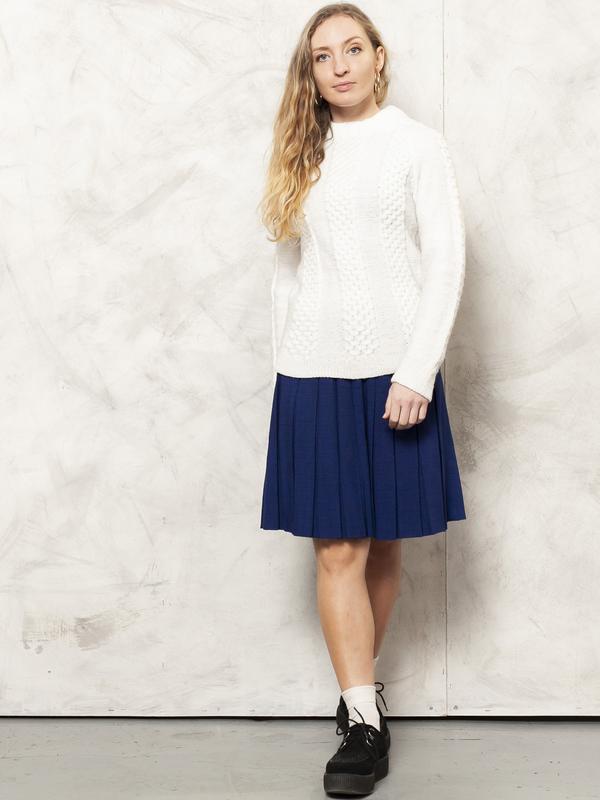 Vintage 80's White Knit Women Sweater - NorthernGrip