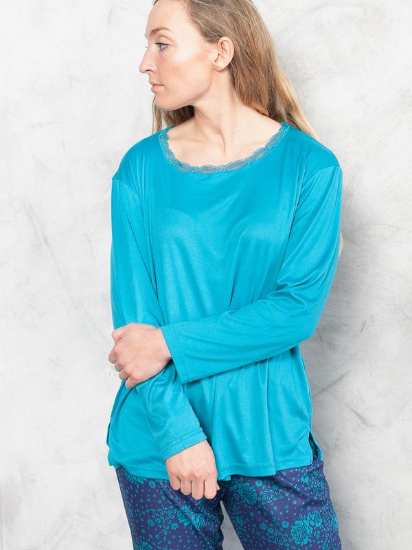 Vintage 90's Women Blue Pajama Set - NorthernGrip