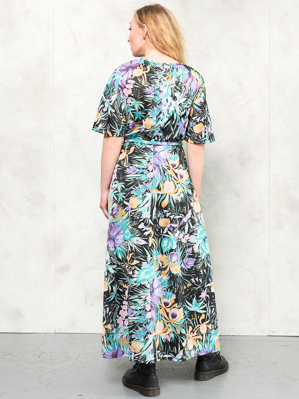 Vintage 70's Women Flower Maxi Dress - NorthernGrip