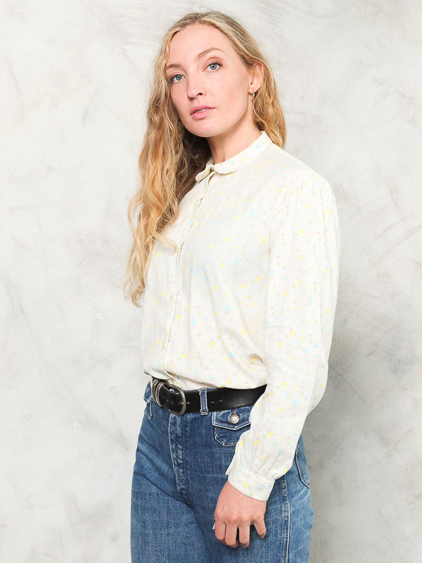 Vintage 70's Floral Blouse Women - NorthernGrip