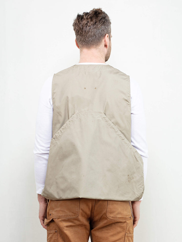 Vintage Men 80's Grey Hunting Waistcoat Vest - NorthernGrip