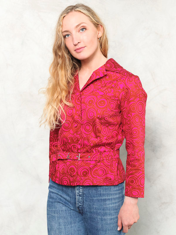 Vintage 80's Women Patterned Blouse - NorthernGrip
