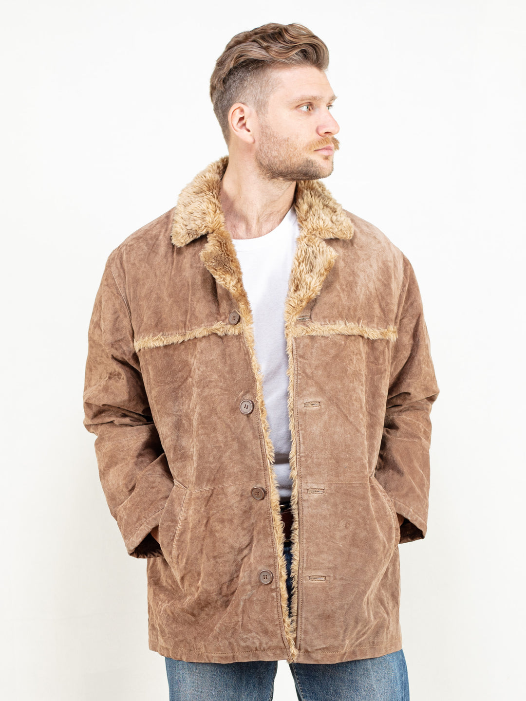 Vintage 70's Suede Sherpa Coat - NorthernGrip