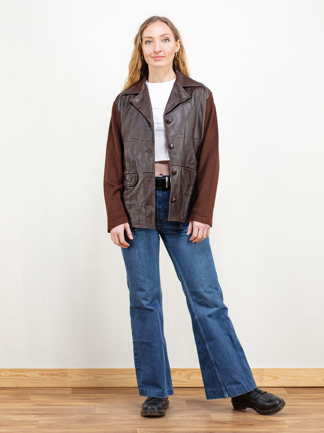 Vintage Women 70's Knit Leather Jacket - NorthernGrip