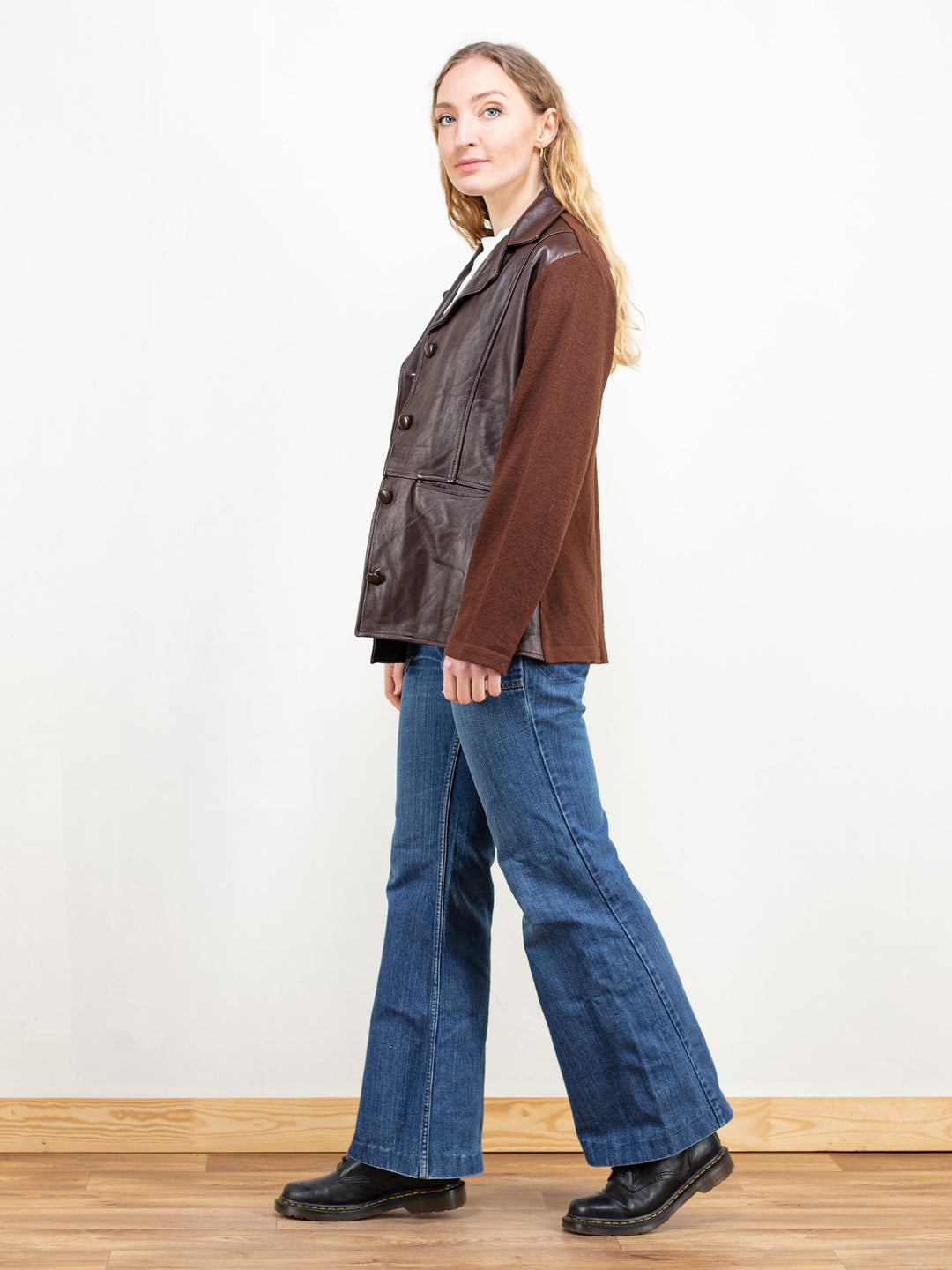 Vintage Women 70's Knit Leather Jacket - NorthernGrip