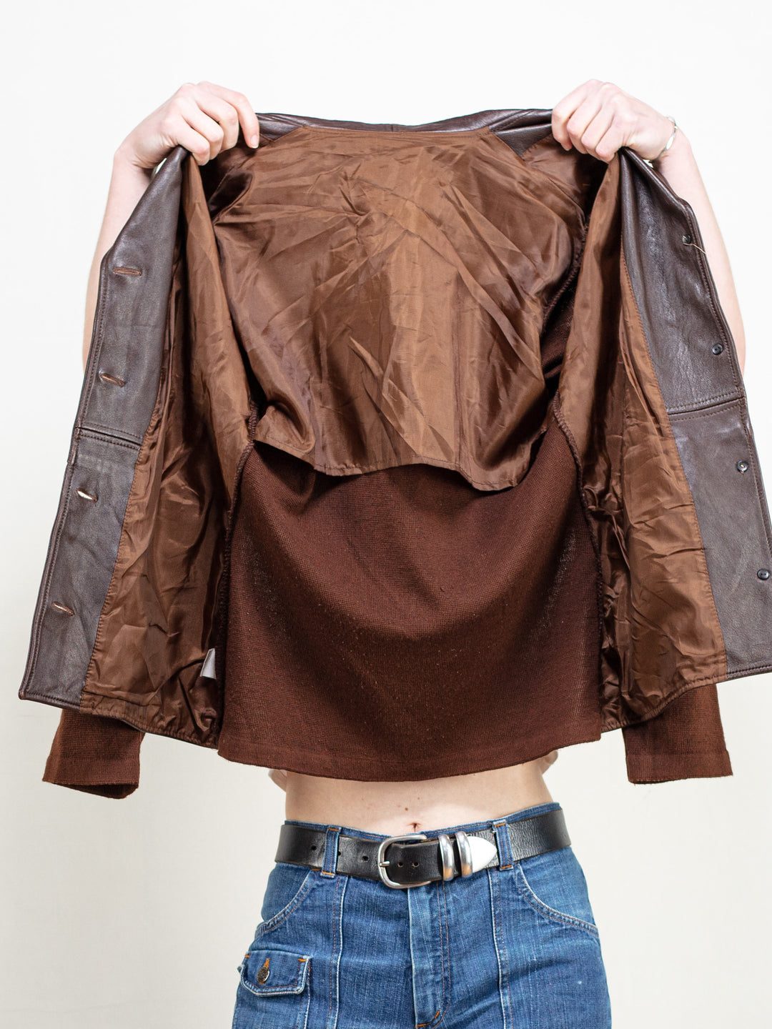 Vintage Women 70's Knit Leather Jacket - NorthernGrip