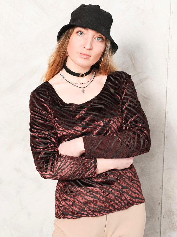 Vintage Y2K Velvet Women Top - NorthernGrip