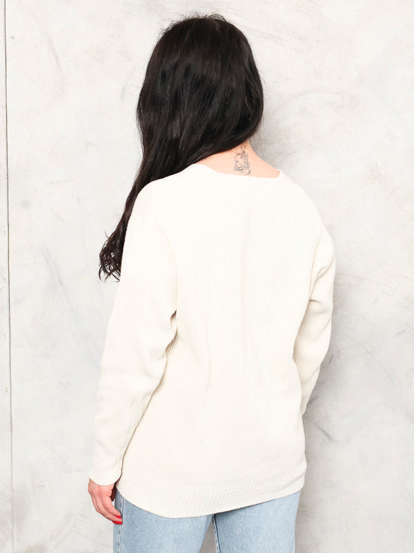 Vintage White Women Knit Cardigan - NorthernGrip