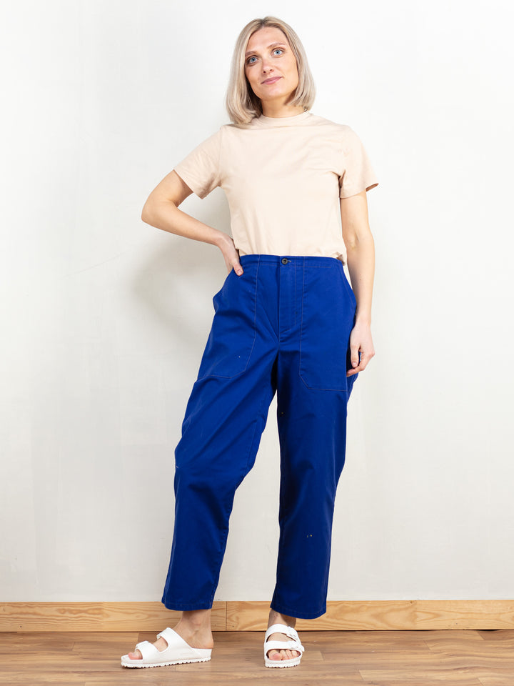 Vintage Women 90's Blue Work Trousers - NorthernGrip
