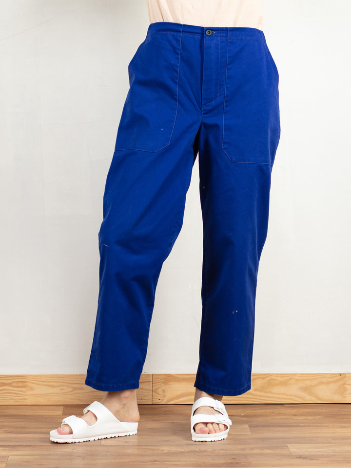Vintage Women 90's Blue Work Trousers - NorthernGrip